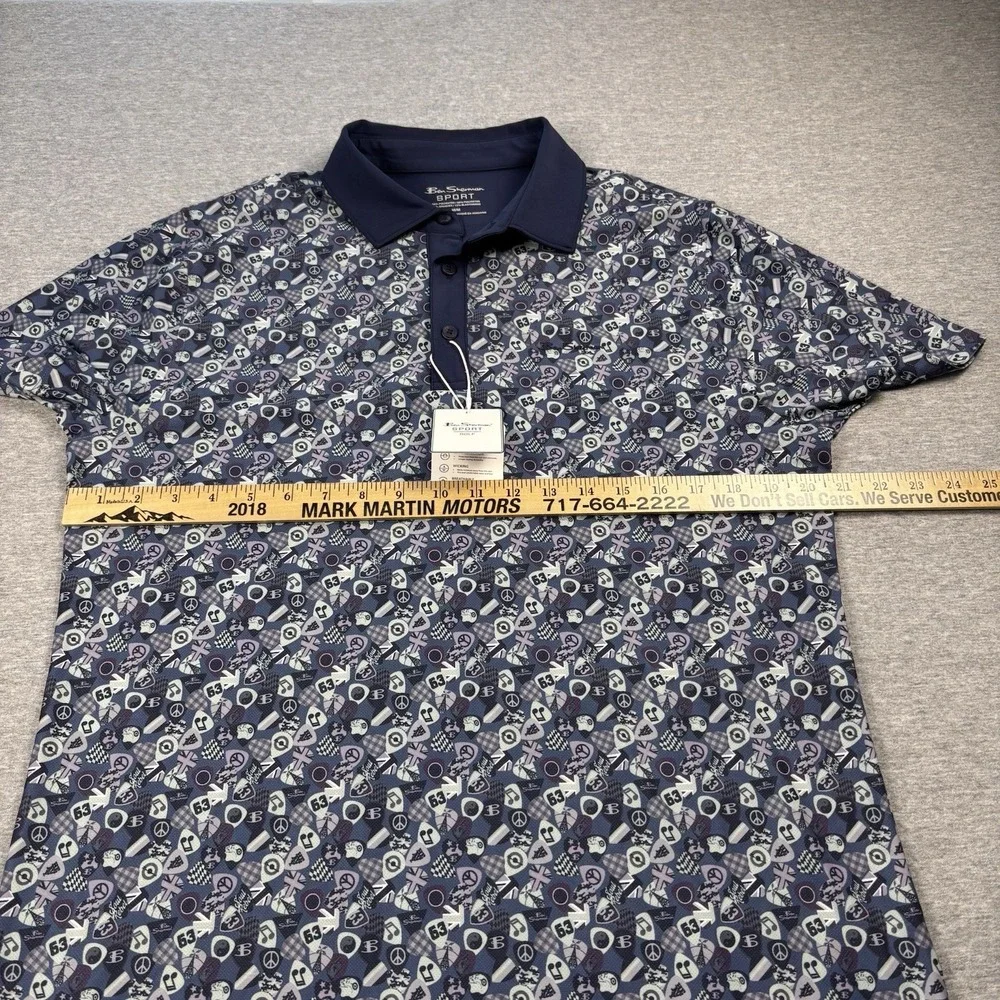 Ben Sherman Sport Button Golf Polo Shirt Top Short Sleeve‎ Men's Medium New NWT